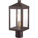 Nyack 1 Light 15.25 inch Bronze with Antique Brass Cluster Small Outdoor Post Top Lantern in Bronze with Antique Brass Cluser