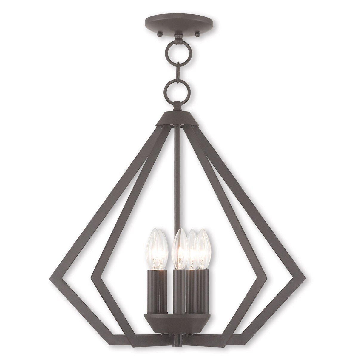 Prism 5 Light 20 inch Bronze Chandelier Ceiling Light