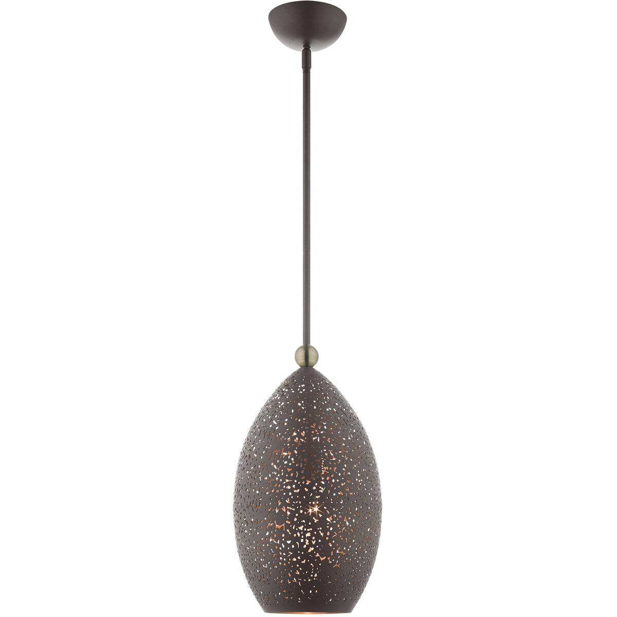 Charlton 1 Light 9 inch Bronze with Antique Brass Accents Pendant Ceiling Light