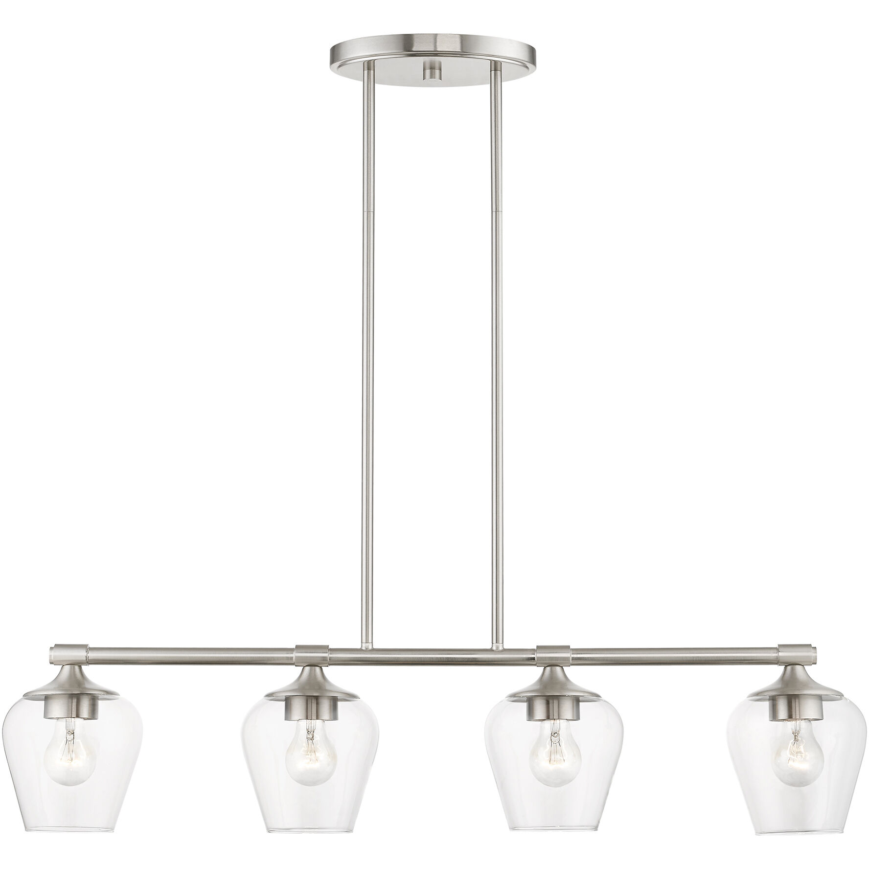 Willow 4 Light 36 inch Brushed Nickel Linear Chandelier Ceiling Light
