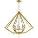 Diamond 8 Light 28 inch Polished Brass Chandelier Ceiling Light