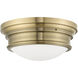 Astor 3 Light 16 inch Antique Brass Flush Mount Ceiling Light