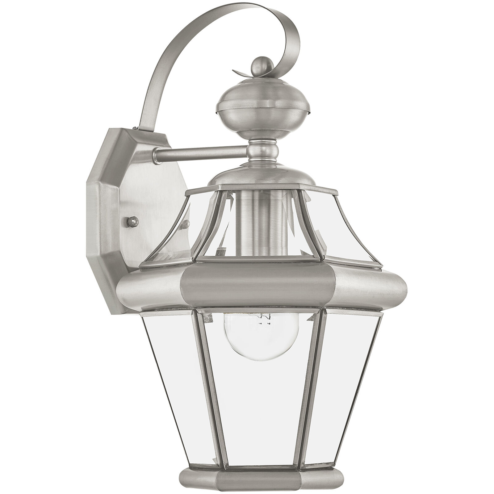 Georgetown 1 Light 15 inch Brushed Nickel Outdoor Wall Lantern