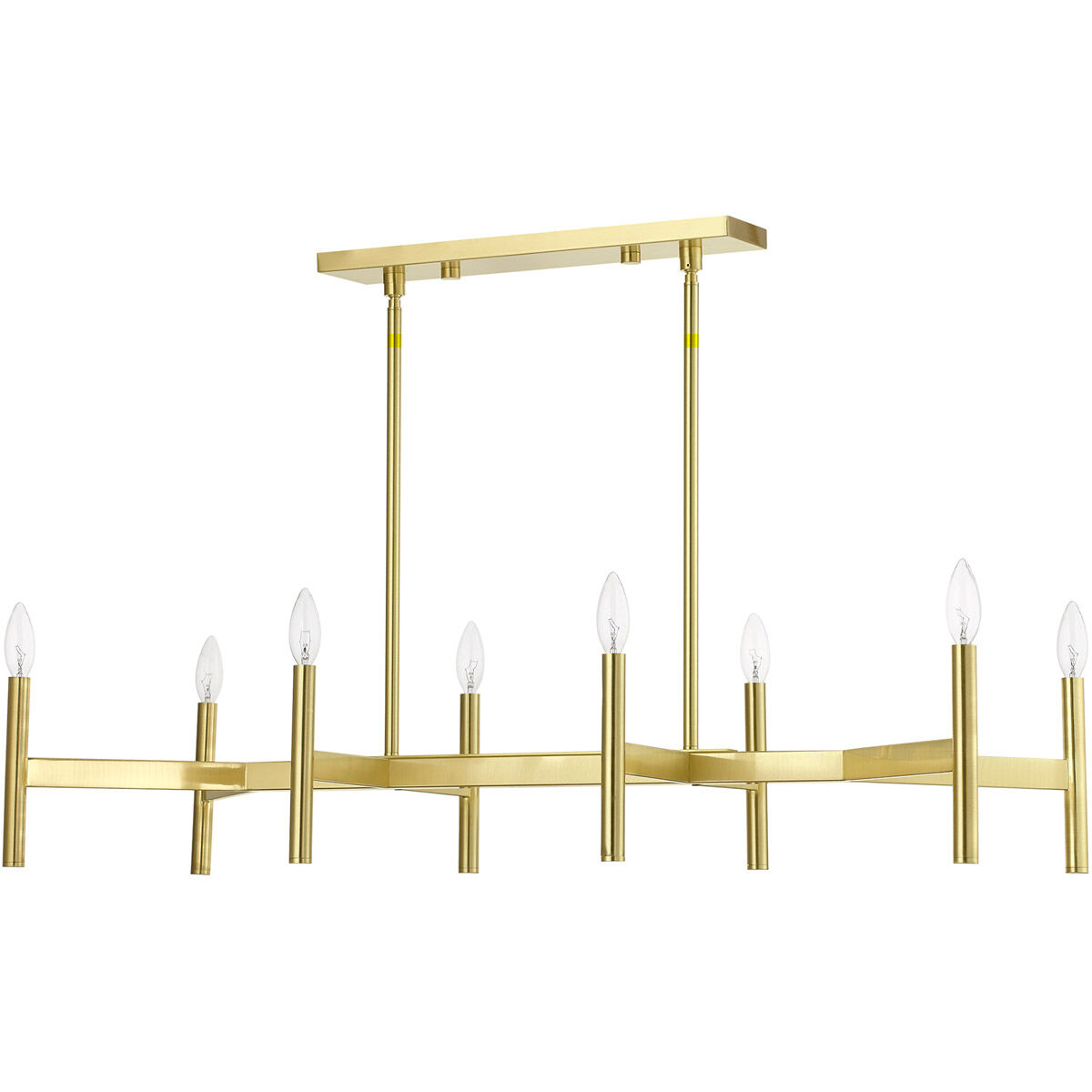 Copenhagen 8 Light 40 inch Satin Brass Linear Chandelier Ceiling Light