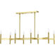 Copenhagen 8 Light 40 inch Satin Brass Linear Chandelier Ceiling Light