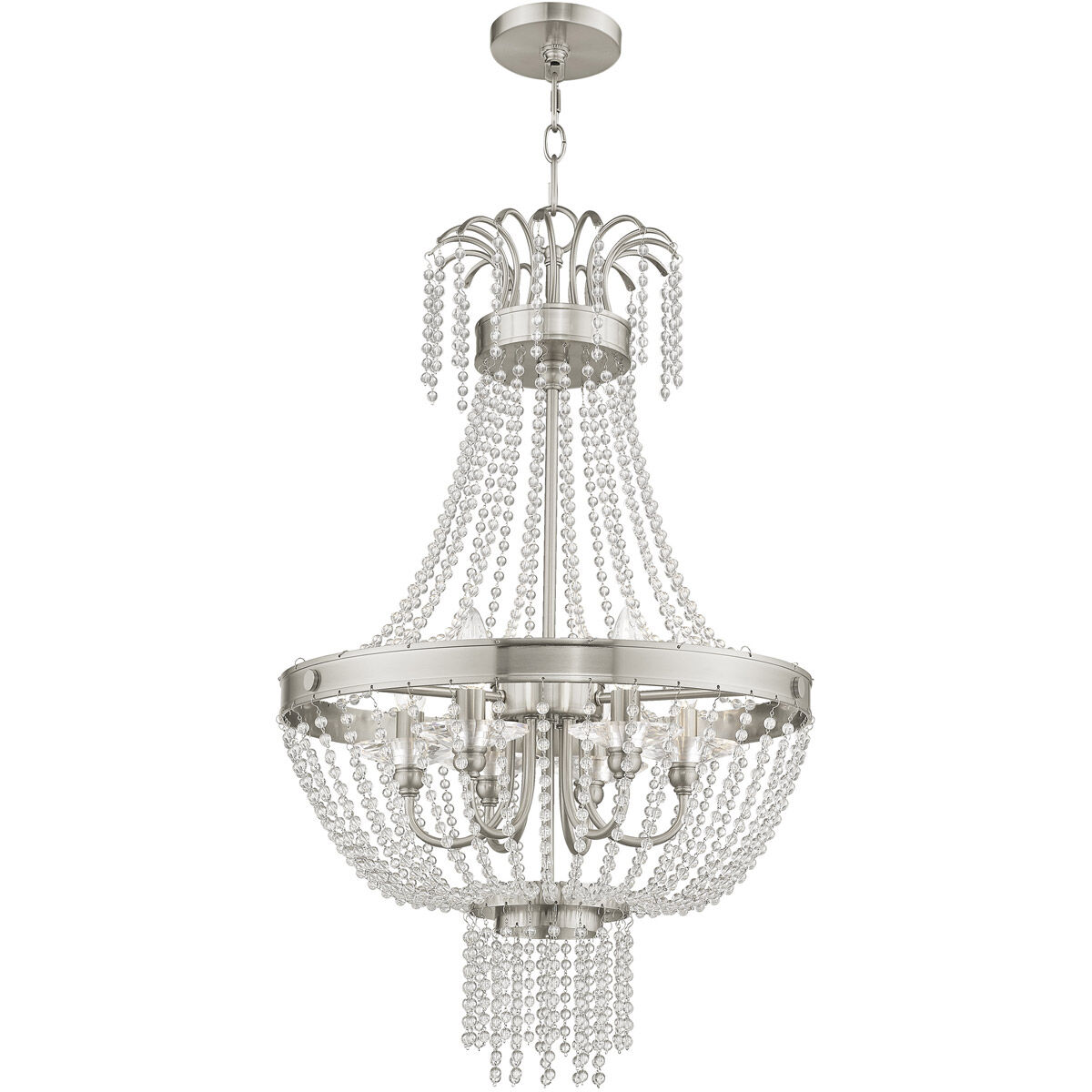 Valentina 6 Light 18 inch Brushed Nickel Pendant Ceiling Light