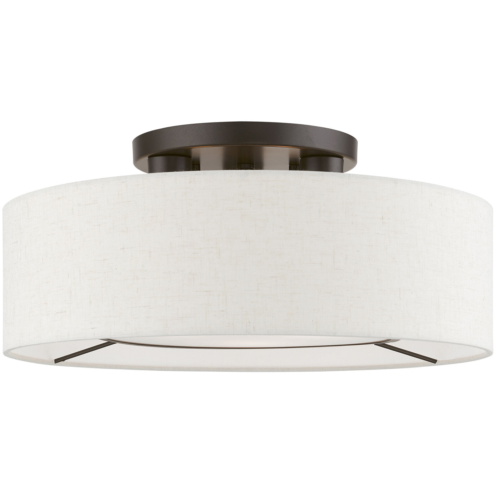 Ellsworth 3 Light 17 inch English Bronze Semi-Flush Ceiling Light