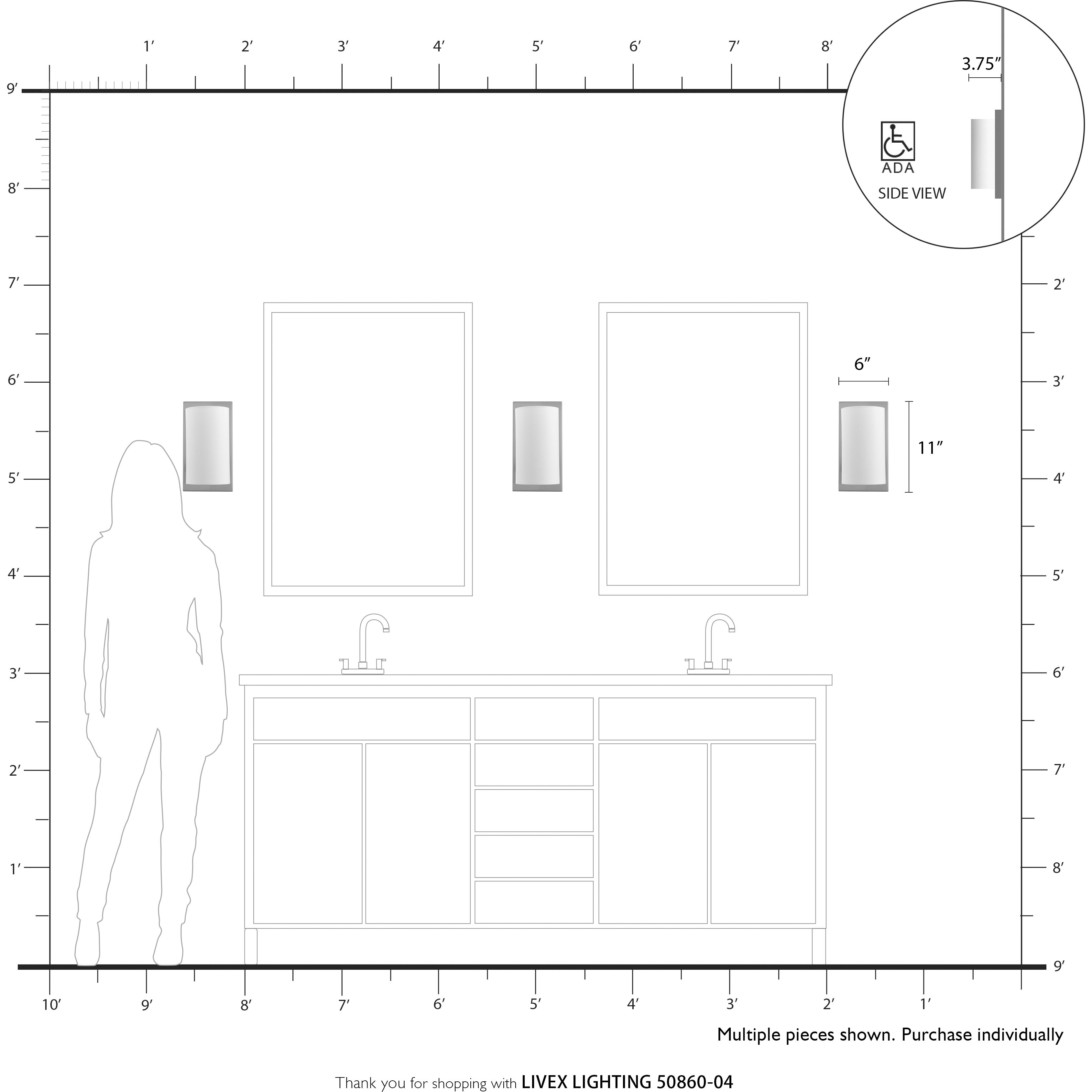 Brenton 1 Light 6 inch Black ADA Wall Sconce Wall Light