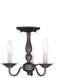 Williamsburgh 3 Light 11 inch Bronze Convertible Mini Chandelier/Ceiling Mount Ceiling Light