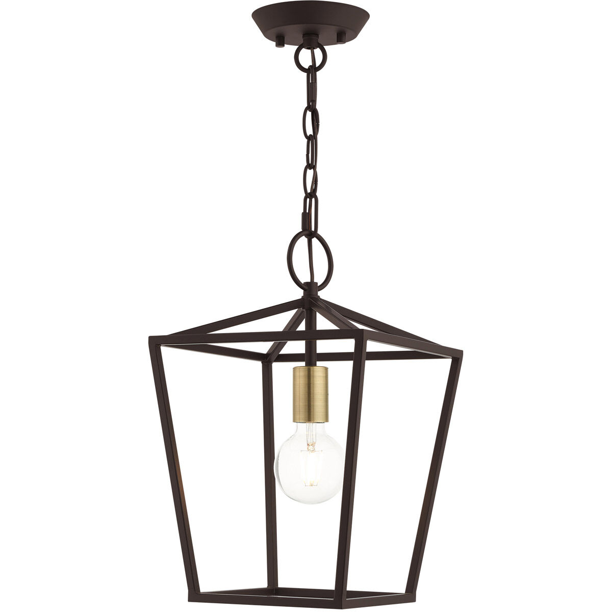 Devone 1 Light 10 inch Bronze Convertible Semi Flush/Lantern Ceiling Light