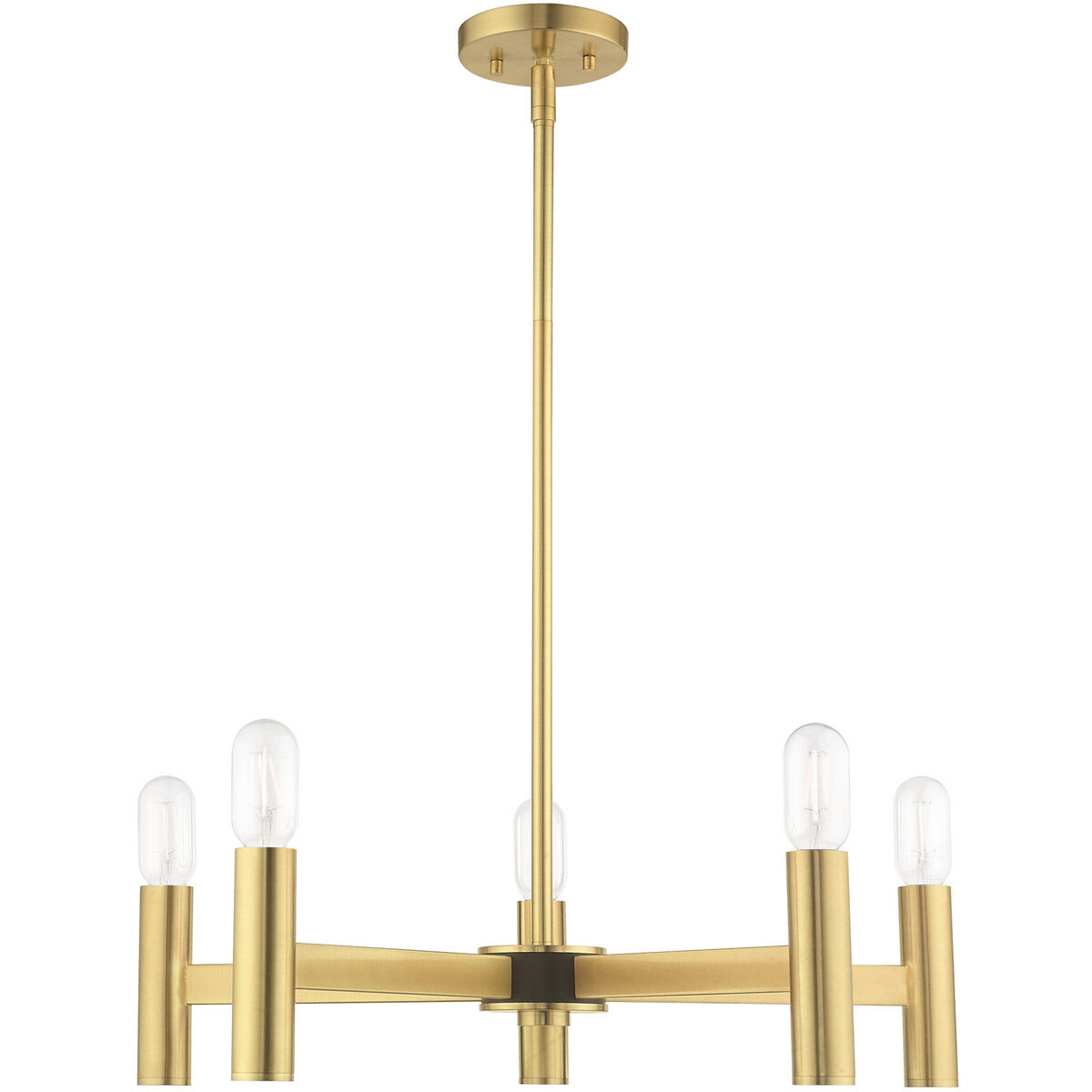 Copenhagen 5 Light 25 inch Satin Brass Chandelier Ceiling Light