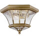 Monterey/Georgetown 3 Light 13 inch Antique Brass Outdoor Ceiling Mount