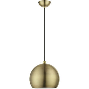 Stockton 1 Light 12 inch Antique Brass with Polished Brass Accents Pendant Ceiling Light, Globe