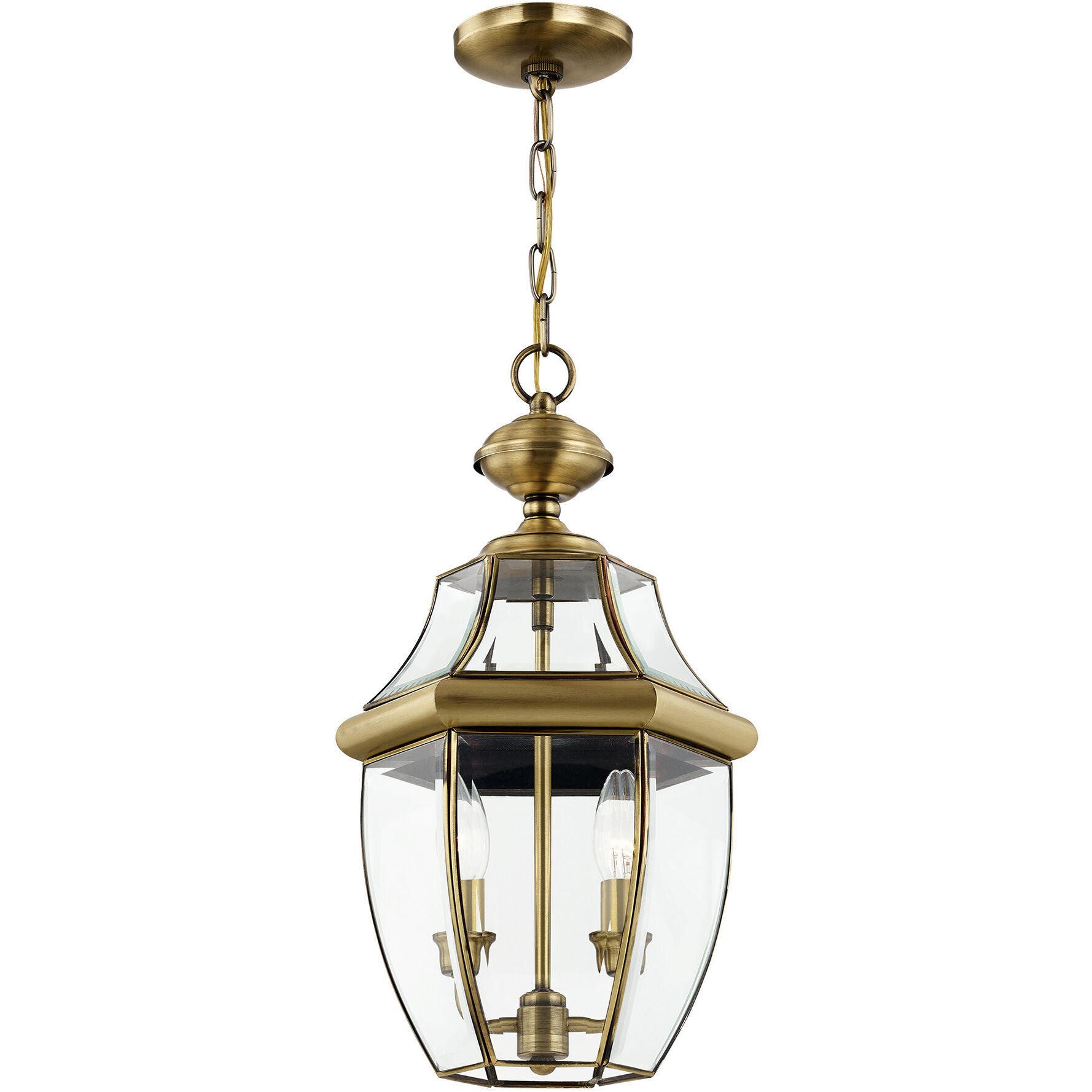 Monterey 2 Light 11 inch Antique Brass Outdoor Pendant Lantern