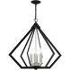 Prism 6 Light 26 inch Black with Brushed Nickel Cluster Chandelier Ceiling Light
