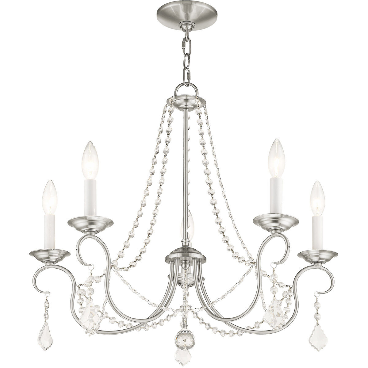 Pennington 5 Light 25 inch Brushed Nickel Chandelier Ceiling Light