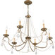 Pennington 6 Light 28 inch Hand Applied Venetian Golden Bronze Chandelier Ceiling Light