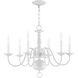 Williamsburgh 6 Light 24 inch White Chandelier Ceiling Light