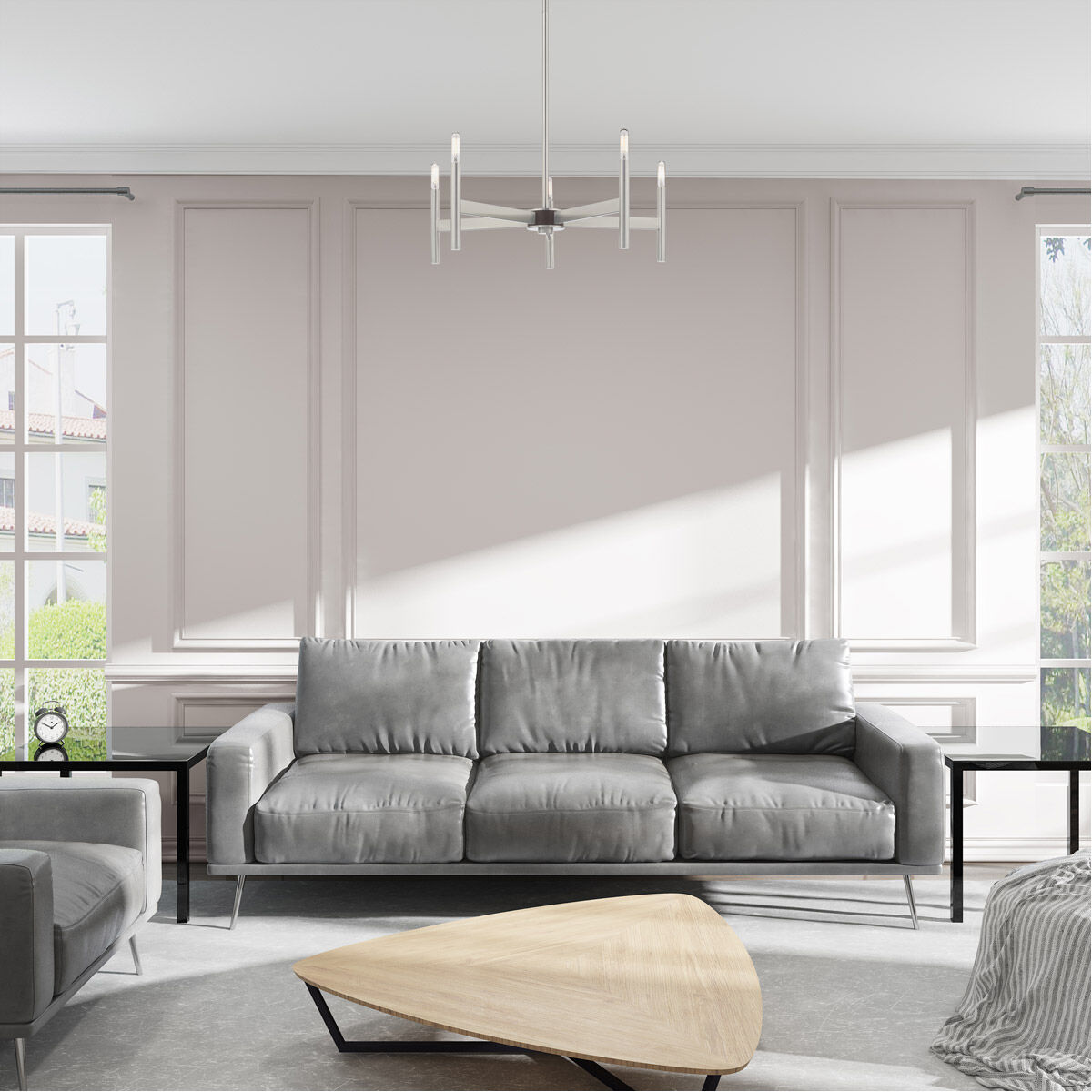 Copenhagen 5 Light 25 inch Brushed Nickel Chandelier Ceiling Light