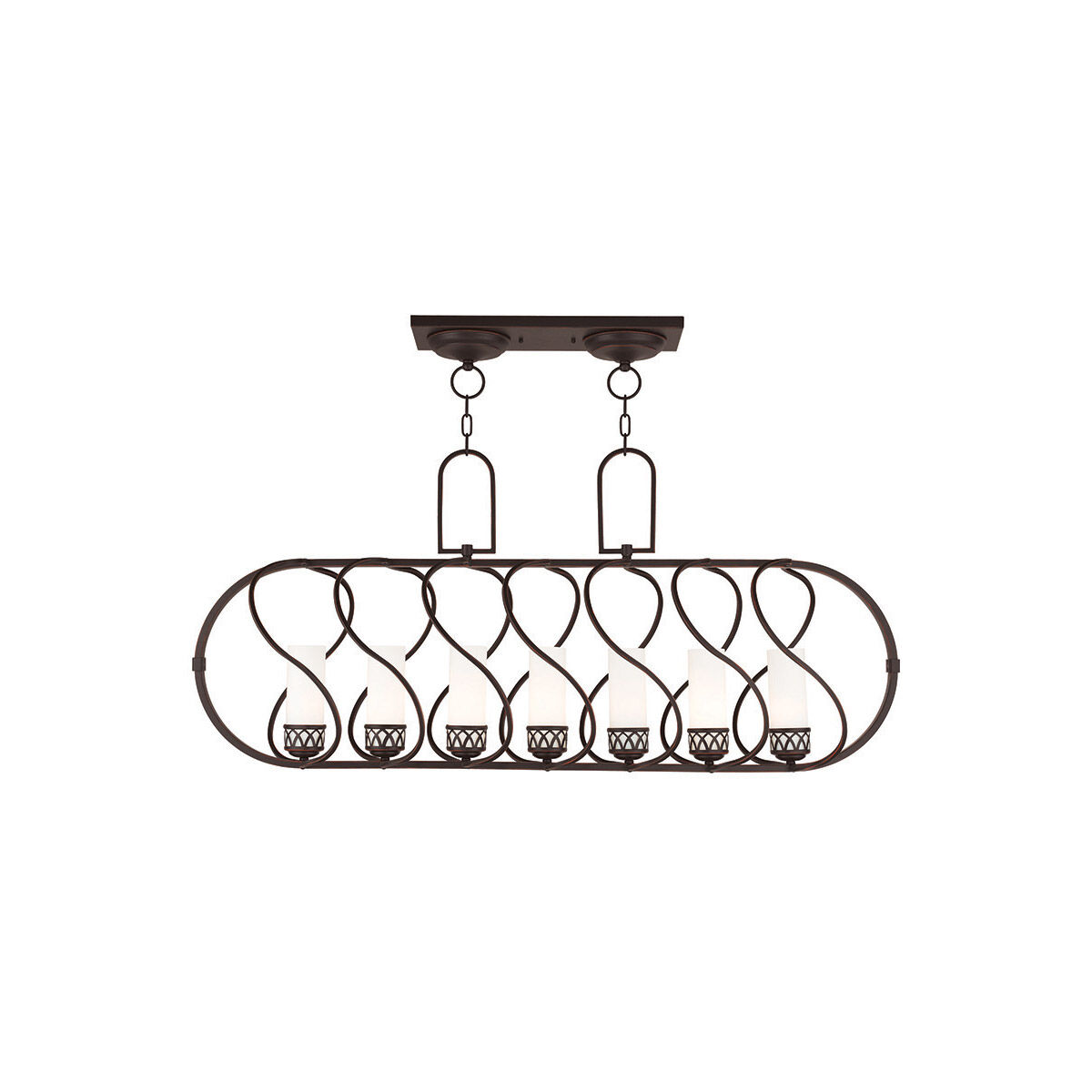 Westfield 7 Light 48 inch Olde Bronze Linear Chandelier Ceiling Light