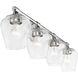 Willow 4 Light 35.5 inch Polished Chrome Vanity Sconce Wall Light