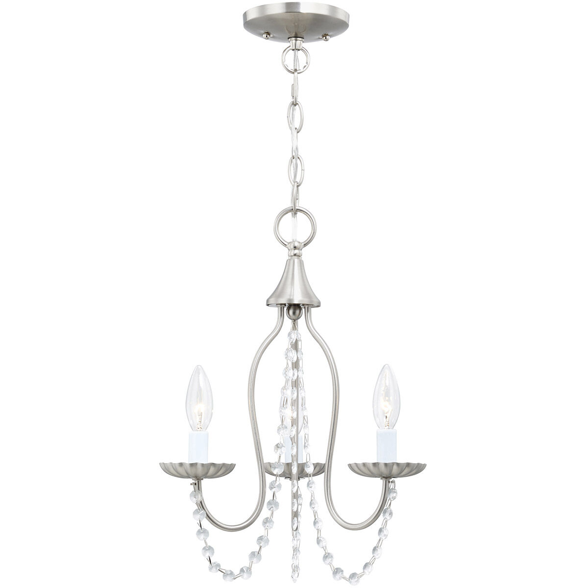 Alessia 3 Light 13 inch Brushed Nickel Mini Chandelier Ceiling Light
