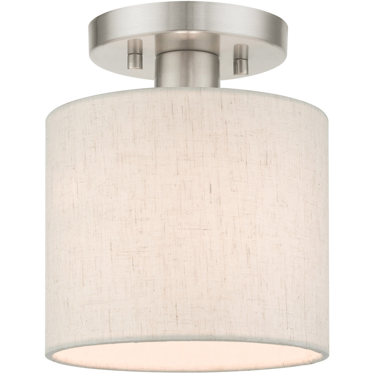 Meadow 1 Light 7 inch Brushed Nickel Semi Flush Ceiling Light