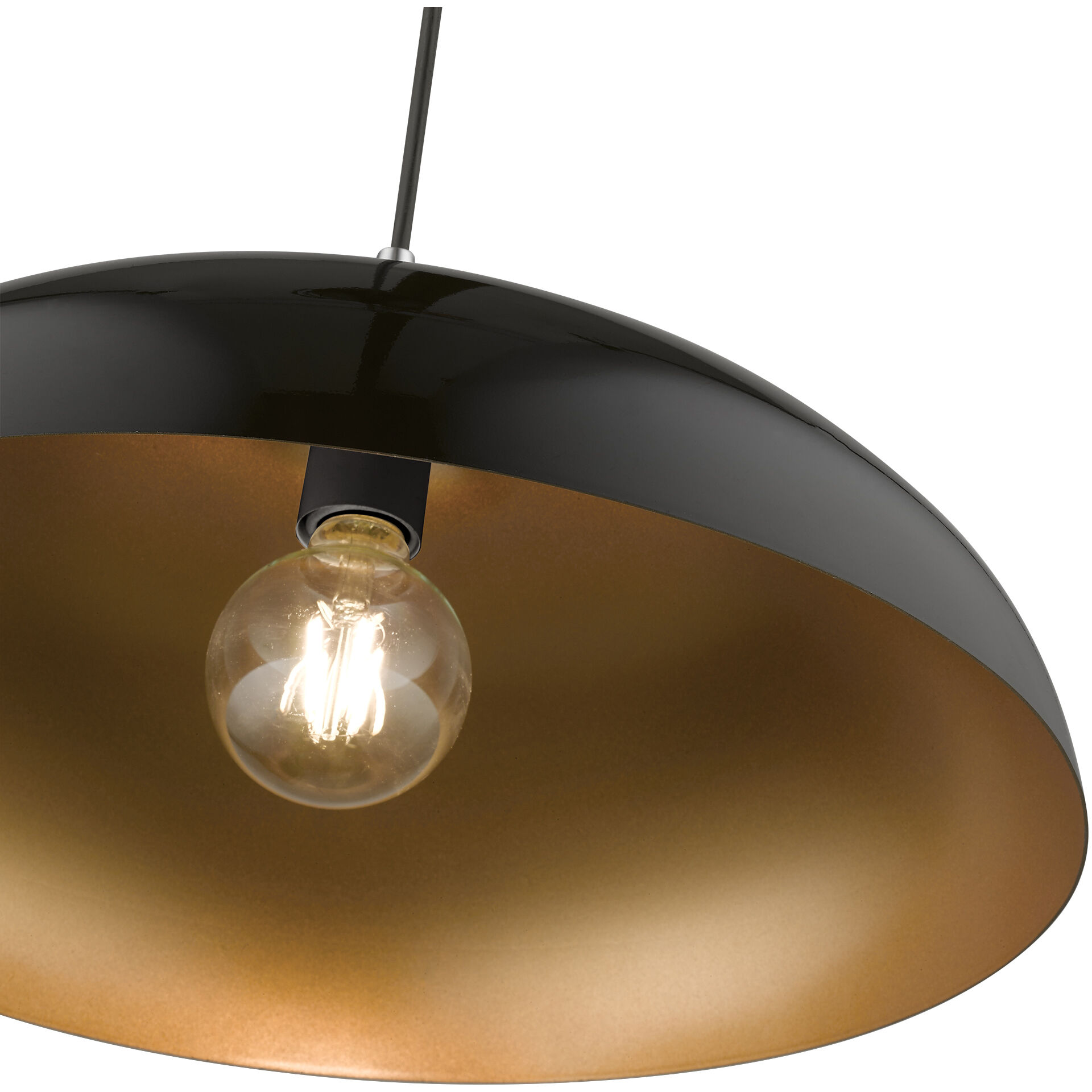 Amador 1 Light 18 inch Shiny Black with Polished Chrome Accents Pendant Ceiling Light