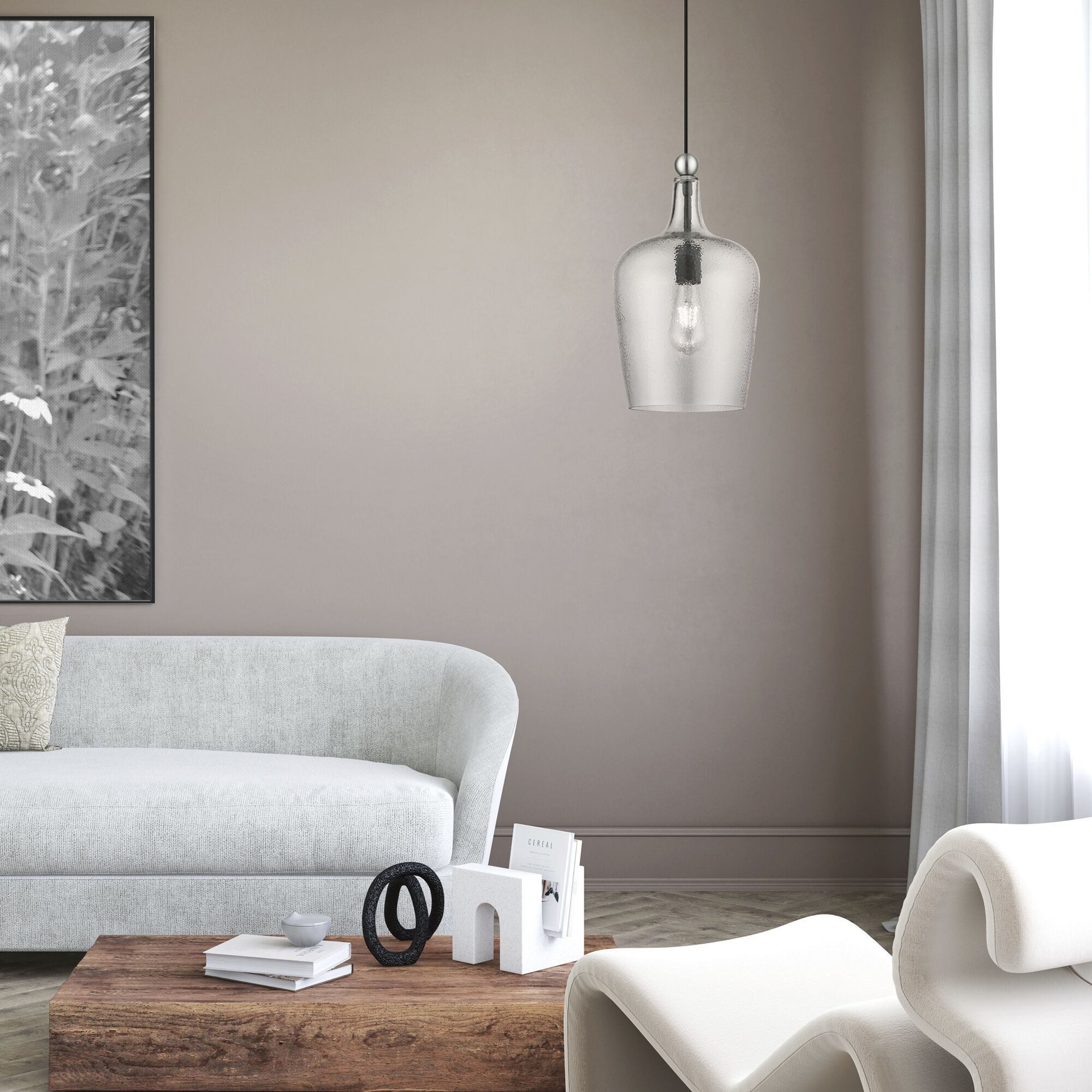 Avery 1 Light 9.25 inch Black with Brushed Nickel Accent Single Pendant Ceiling Light, Single