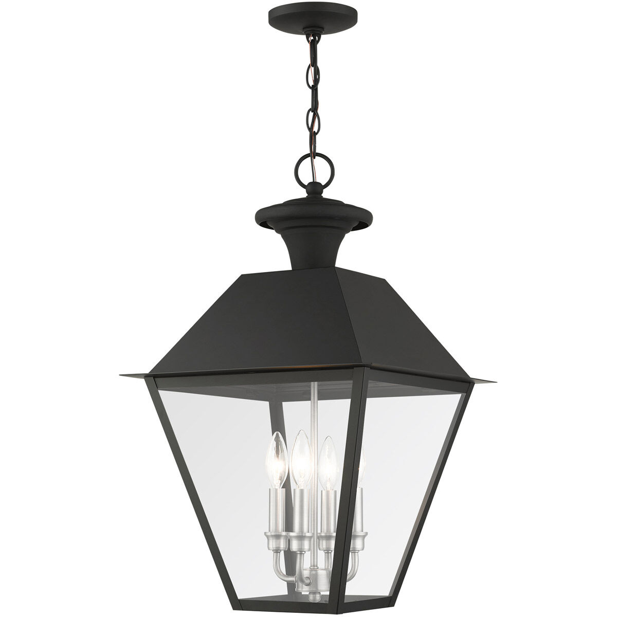 Mansfield 4 Light 15 inch Black Outdoor Pendant Lantern
