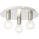 Hillview 3 Light 14 inch Brushed Nickel Flush Mount Ceiling Light