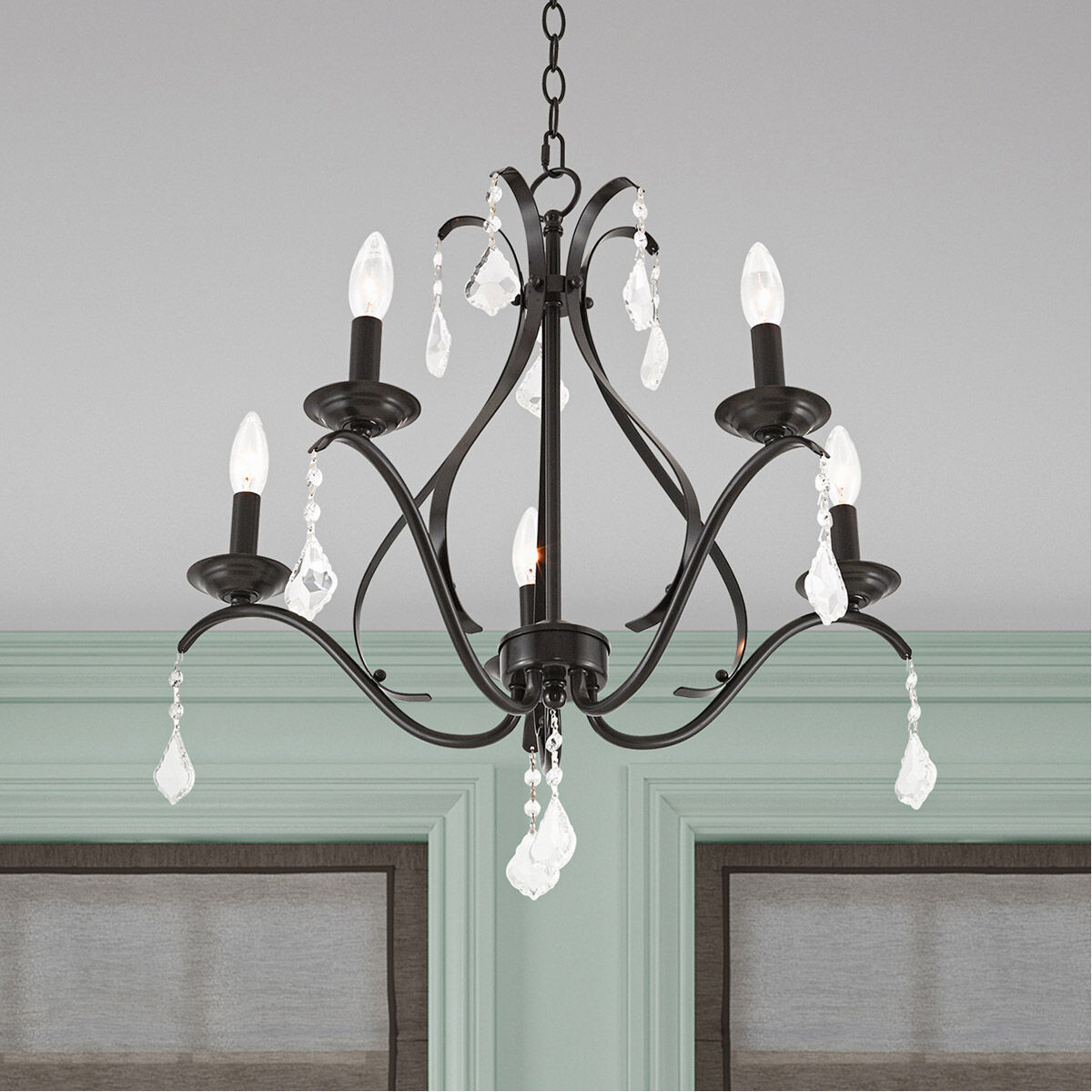 Caterina 5 Light 24 inch English Bronze Chandelier Ceiling Light