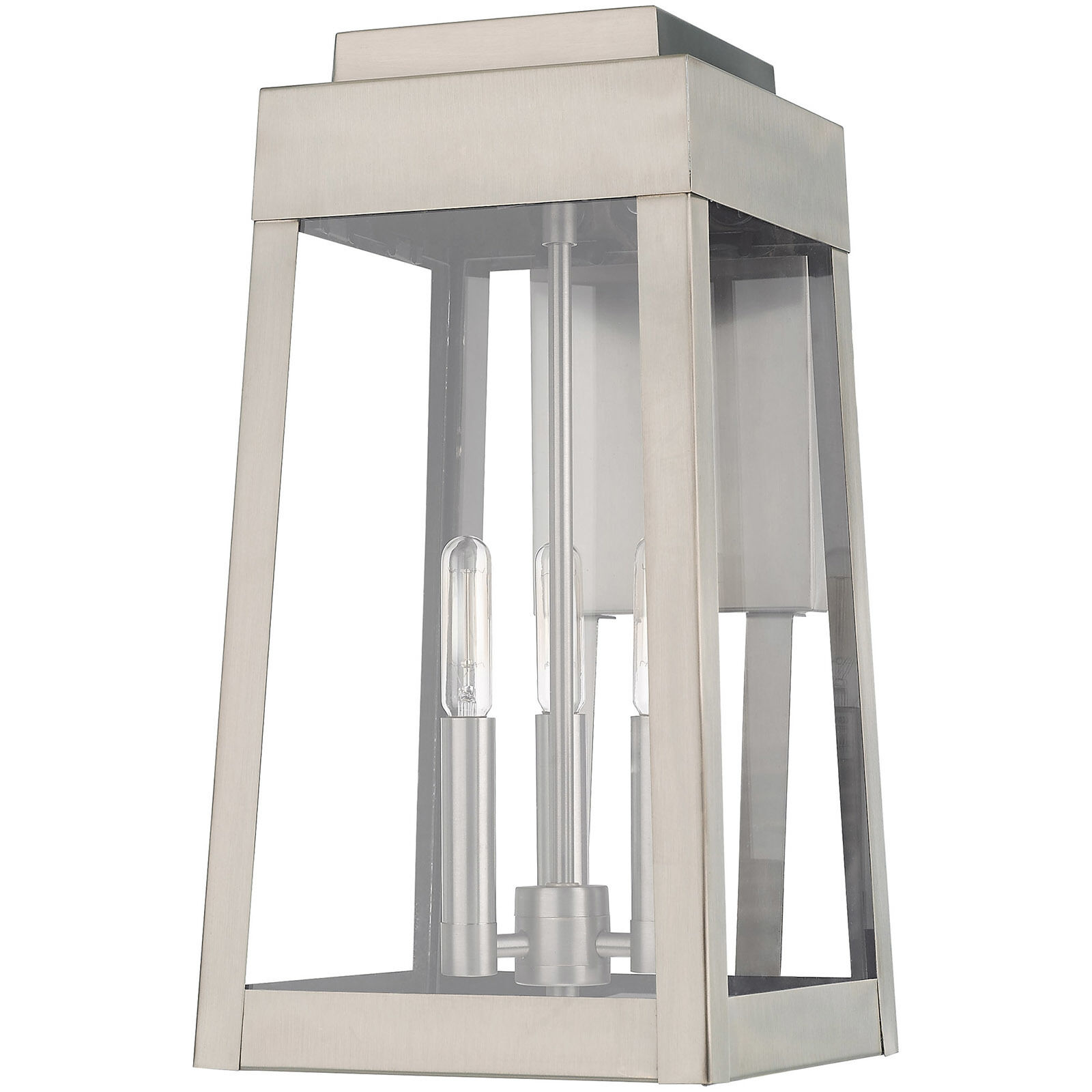 Oslo 3 Light 16 inch Brushed Nickel Outdoor Wall Lantern