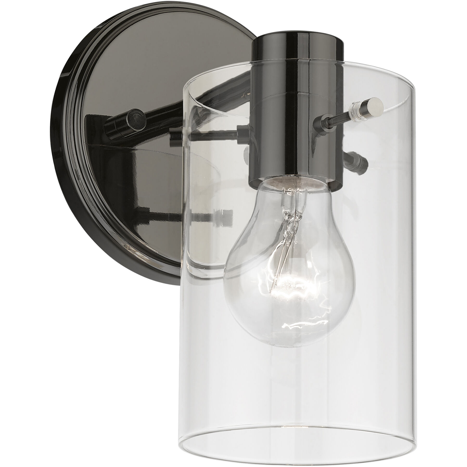 Munich 1 Light 5 inch Black Chrome Single Sconce Wall Light, Single