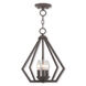 Prism 3 Light 14 inch Bronze Convertible Mini Chandelier/Ceiling Mount Ceiling Light