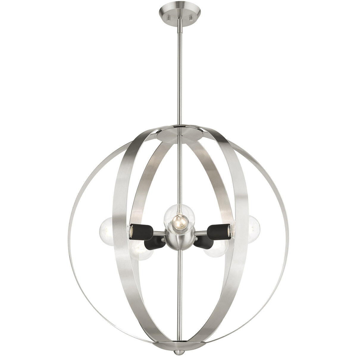 Modesto 5 Light 24 inch Brushed Nickel Chandelier Ceiling Light