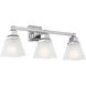 Mission 3 Light 25 inch Polished Chrome Bath Vanity Wall Light
