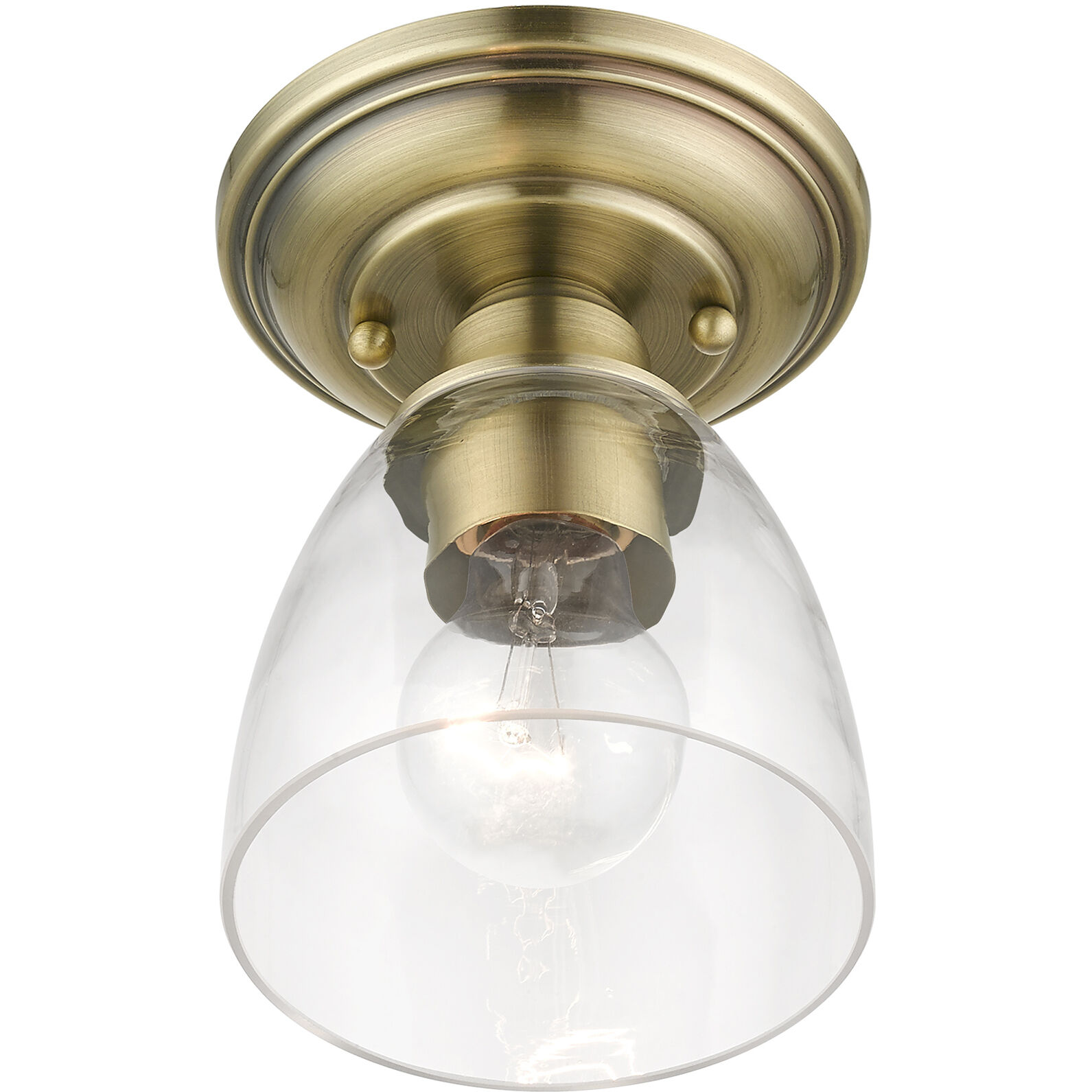 Montgomery 1 Light 5 inch Antique Brass Semi-Flush Ceiling Light, Petite