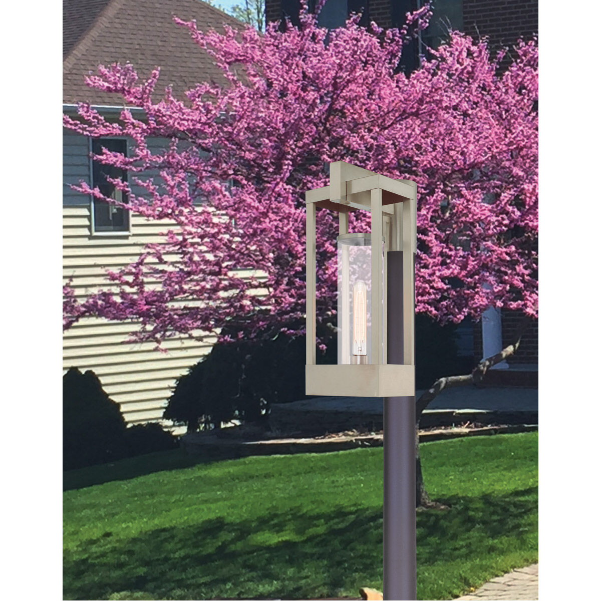 Delancey 1 Light 18.88 inch Brushed Nickel Outdoor Post Top Lantern