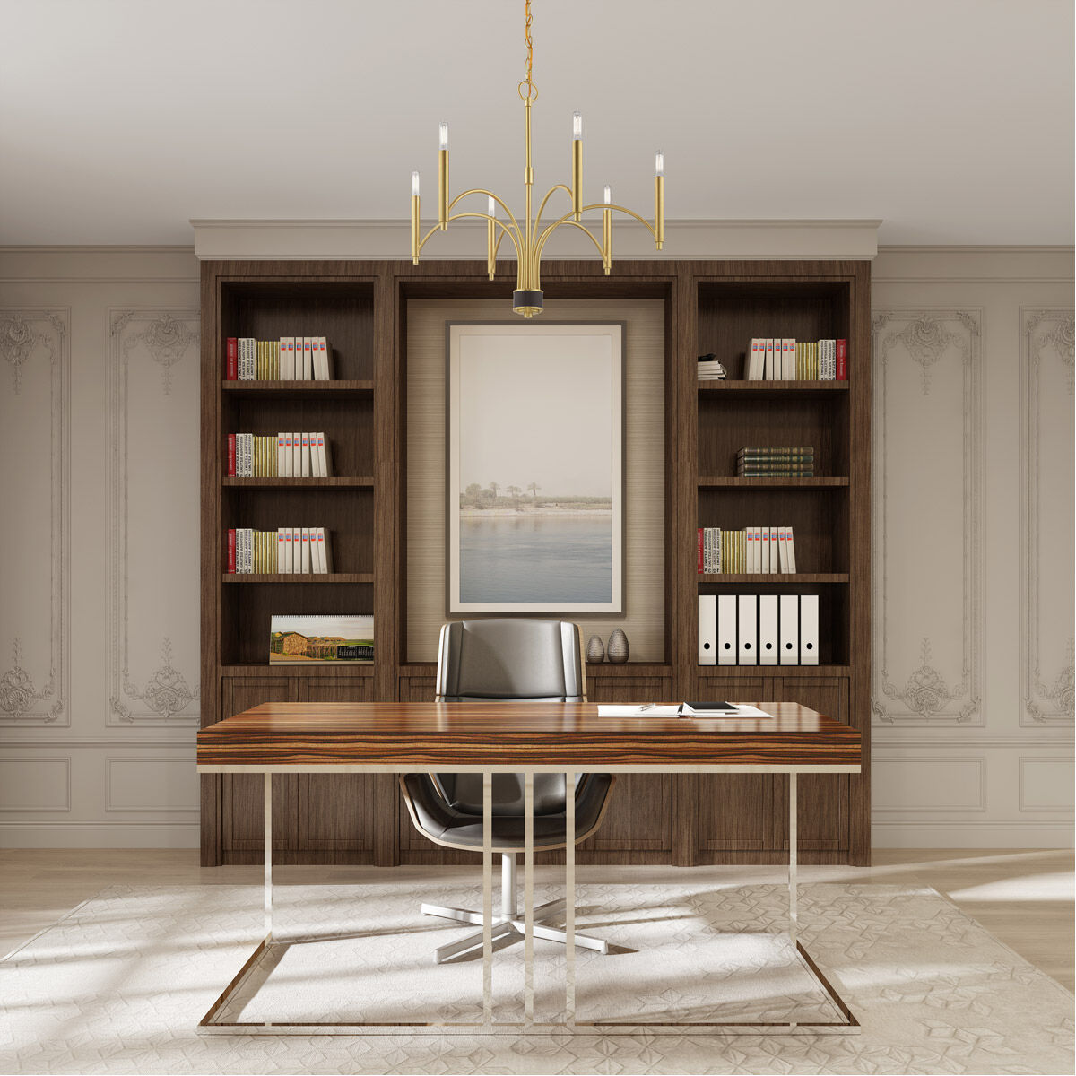 Wisteria 6 Light 26 inch Satin Brass Chandelier Ceiling Light