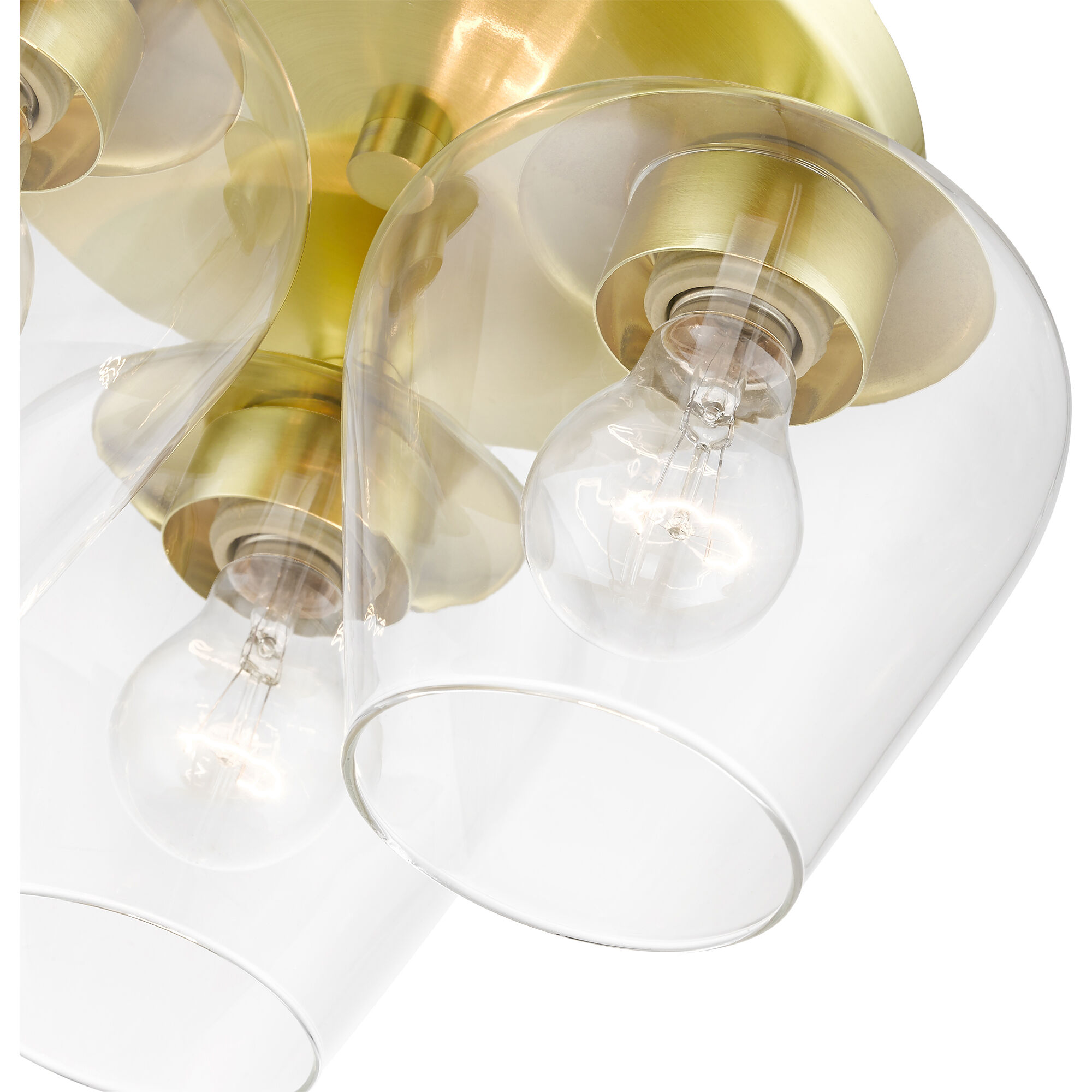 Willow 3 Light 13 inch Satin Brass Flush Mount Ceiling Light