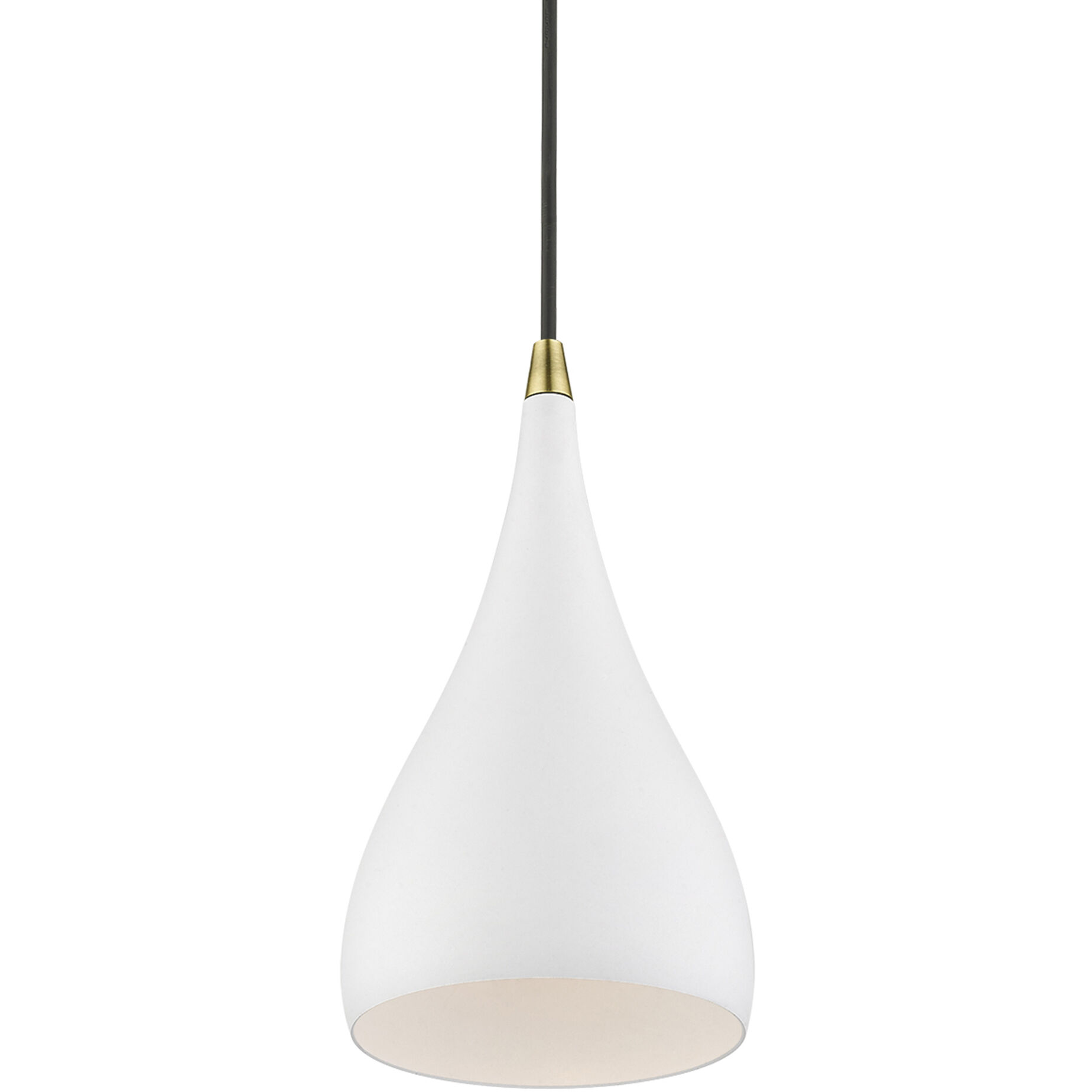 Amador 1 Light 6.25 inch Textured White with Antique Brass Accents Mini Pendant Ceiling Light
