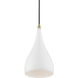 Amador 1 Light 6.25 inch Textured White with Antique Brass Accents Mini Pendant Ceiling Light