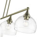 Glendon 4 Light 8.25 inch Antique Brass Large Linear Chandelier Ceiling Light