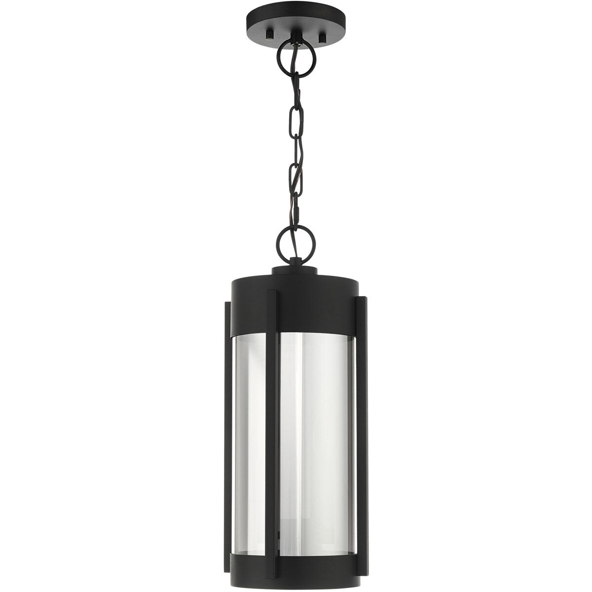 Sheridan 2 Light 7.5 inch Black with Brushed Nickel Candles Outdoor Pendant Lantern