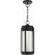 Sheridan 2 Light 8 inch Black with Brushed Nickel Candles Outdoor Pendant Lantern