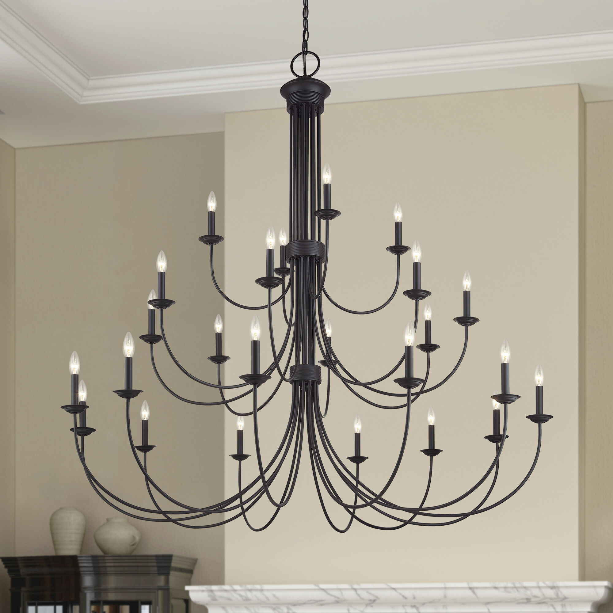 Estate 24 Light 60 inch Bronze Foyer Chandelier Ceiling Light