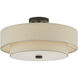 Bellingham 4 Light 18 inch Bronze Semi Flush Mount Ceiling Light, Large