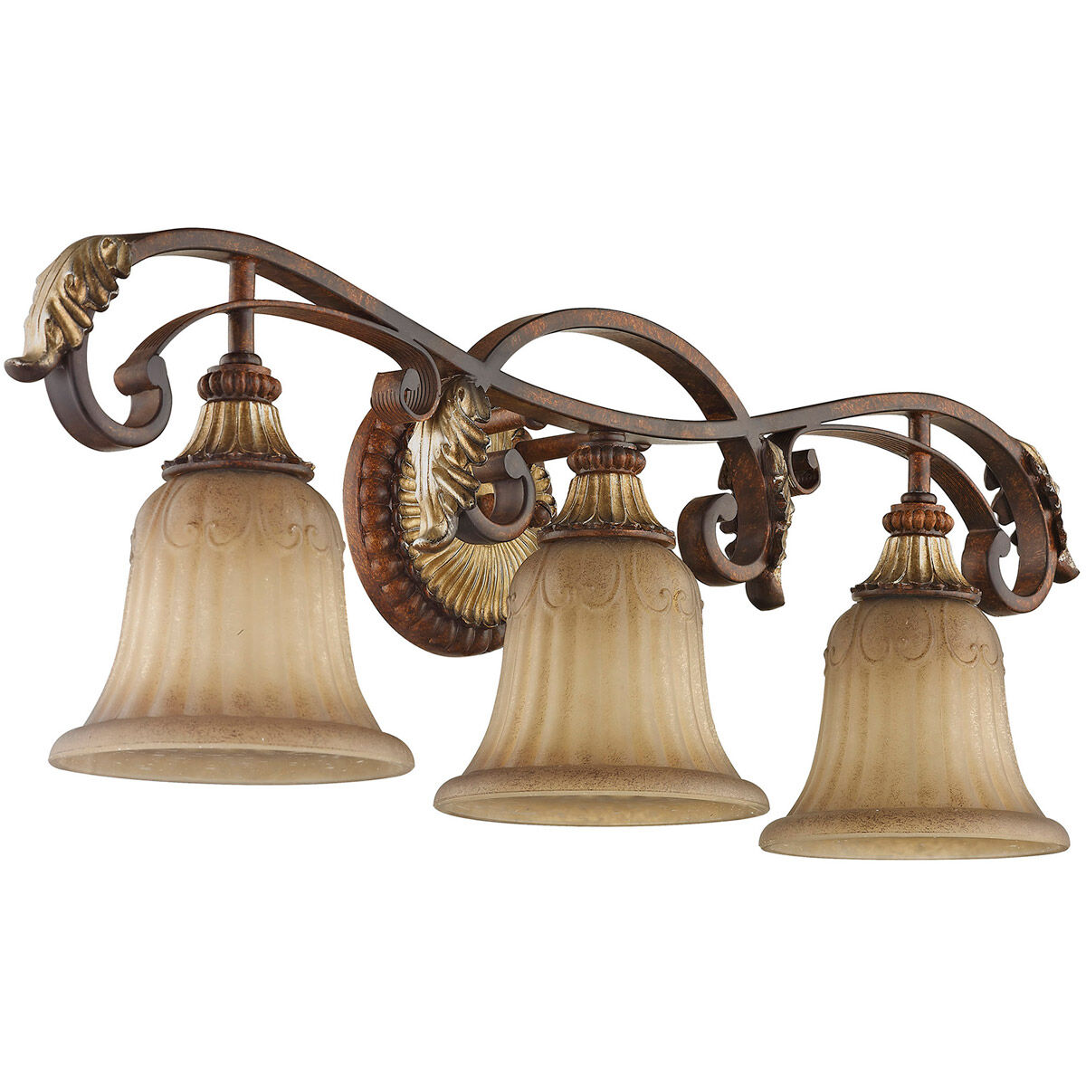 Villa Verona 3 Light 30 inch Verona Bronze with Aged Gold Leaf Accents Bath Vanity Wall Light