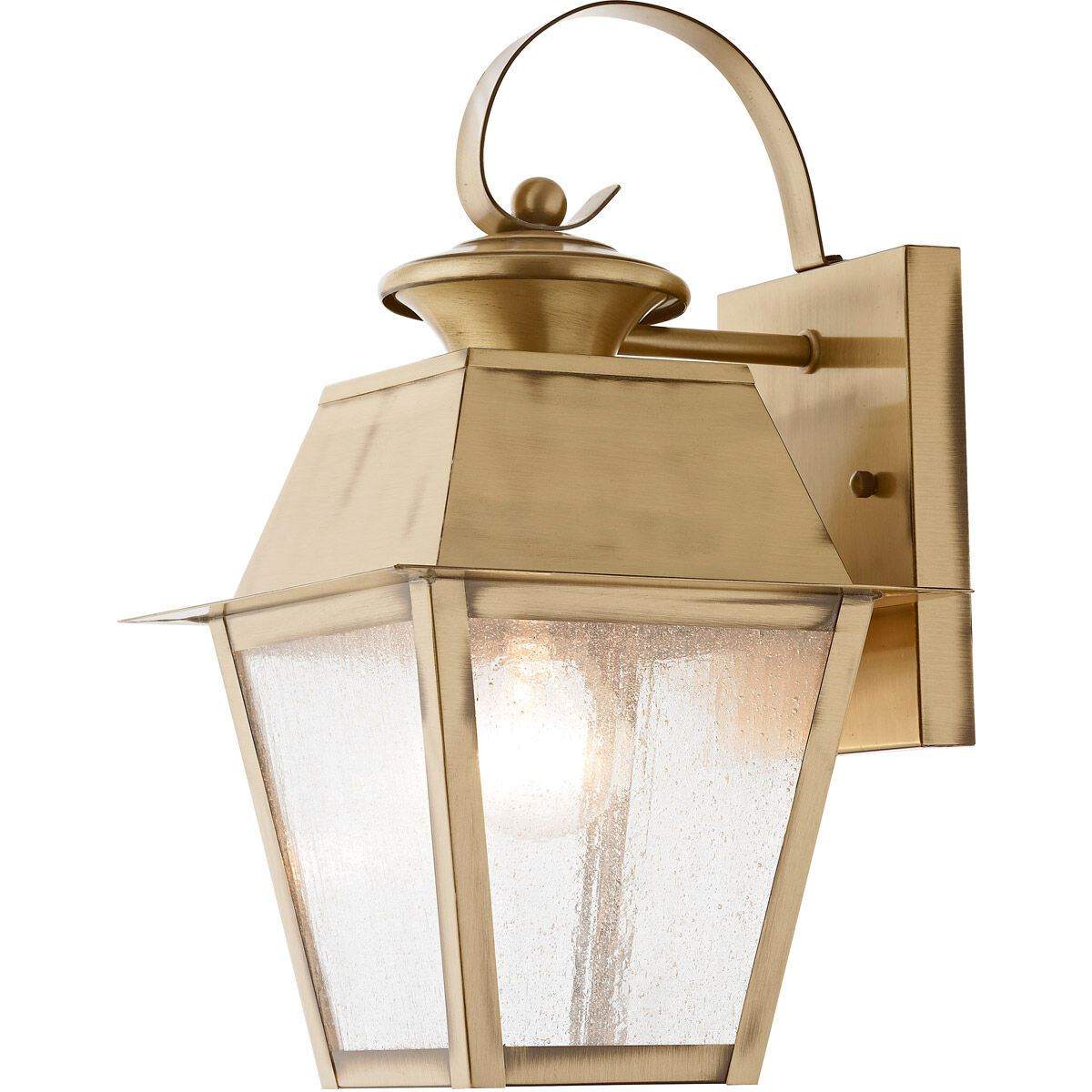 Mansfield 1 Light 13 inch Antique Brass Outdoor Wall Lantern